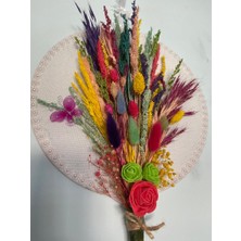 Eloza Floral Art Kuru Çiçek Buketi Ile Hazırlanmış Kasnak Duvar Süsü
