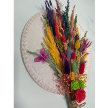 Eloza Floral Art Kuru Çiçek Buketi Ile Hazırlanmış Kasnak Duvar Süsü