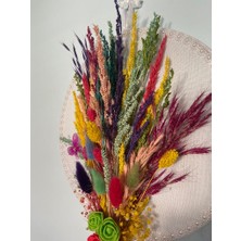 Eloza Floral Art Kuru Çiçek Buketi Ile Hazırlanmış Kasnak Duvar Süsü