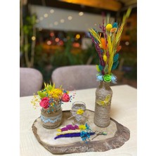 Eloza Floral Art Kuru Çiçeklerle Vejüt Iple Tasarlanmış Masa Arajmanı