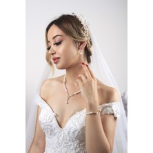 Birinci1926 BIRINCI1926 14 Ayar Altınkadın Sonsuzluk Sallantılı Taşlı Inci Küpe