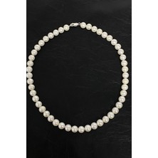 Birinci1926 BIRINCI1926 Beyaz Gerçek Istiridye 8 mm Inci Bayan Kolye