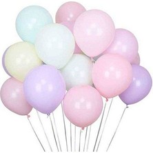 Tatlı Günler Pastel Düz Balon Makaron Balon 12 Inc Karışık Renk 20 Adet