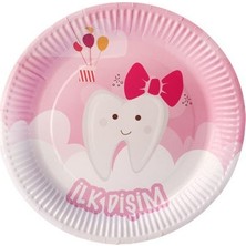 Tatlı Günler Tabak Karton Ilk Di̇şi̇m Pembe 23 cm