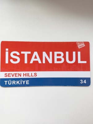 Niceand Bonita Istanbul, 34, Seven Hills, Türkiye, Istanbul Siluetli, Kırmızı, Beyaz, Koyu Mavi Yapışkanlı Karton Tablo