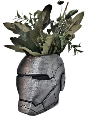 Ard.Art Ironman Dokoratif Büst Vazo Saksı Kalemlik Büyük Boy