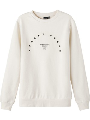 Lmtd Baskılı Erkek Çocuk Kemik Sweatshirt Nlmreetal Ls O-Neck Bru Sweat