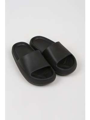 Ozyo Biatriz Siyah Eva Platform Günlük Plaj Yazlık Terlik