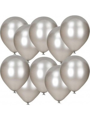 Tatlı Günler Metali̇k Gümüş Gri̇ Balon 10 Lu