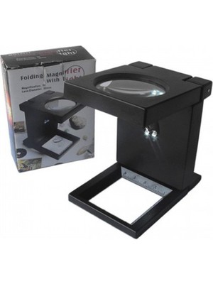 Leidory Nikula-Katlanır Plastik,led Işıklı  Büyüteç 2.5X90MM