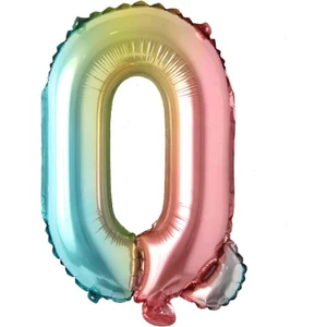Patladı Gitti Q Harf Gökkuşağı Folyo BALON16 Inç 36 cm