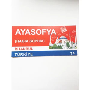 Nice And Bonita Ayasofya (Hagia Sophia) Baskılı, Istanbul/türkiye, 34 Kırmızı, Beyaz, Koyu Mavi Yapışkanlı Karton Tablo