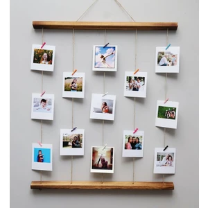 Bfd Shop Ahşap Ipli Fotograf Askısı 10 Adet Renkli Mandal - 50X70CM