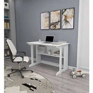 Enda Home Pillar Kütüphaneli Geniş Çalışma Masası 100x56 Cm Beyaz
