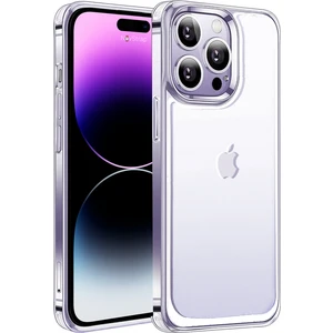 Novstrap iPhone 14 Pro Max Uyumlu Kılıf 6.7 Şeffaf Polikarbon Cam Armour Zırh Kapak Sararma Yapmayan