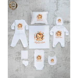 Yzc Home E04İSME Özel,ısimli, Erkek Bebek 10LU Beyaz Hastane Çıkışı