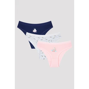 Çok Renkli Kız Çocuk Unicorn Desenli Slip Külot