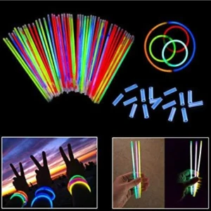 Karanlıkta Parlayan Parti Eğlence Için Neon Fosforlu Çubuklar 50 Adet