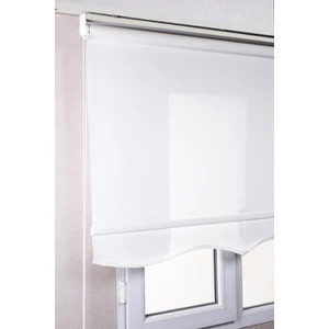 Bizden Perde  Etekli Beyaz Mat Polyester Kaliteli Güneşlik Stor Perde