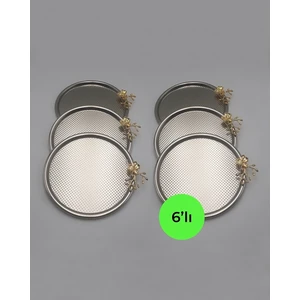 Fiyakalı Ürünler Atölyesi 6'lı Japon Güllü Yuvarlak Gümüş renk Sunum Tepsisi, Pasta Çay Kahve Dekoratif Servis Tepsisi 22CM