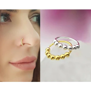 Begonia Accessories 925 Ayar Gümüş 7 Top Gold & Silver 2 Adet Halka Hızma Set