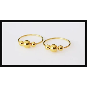Begonia Accessories 925 Ayar Gold Gümüş 3 Top Halka Hızma