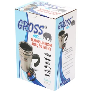 12 Volt Araç Termosu Ketıl Su Isıtıcı Termos 500ML Krom