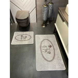 At Desen Horse Desenli 2'li Kaymaz Taban Banyo Paspas Takımı (60X100 Cm – 60X50 Cm)
