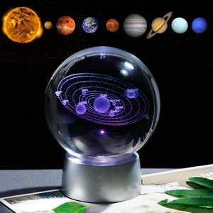 Keyfim Shop Işıklı Kristal Cam Küre Samanyolu LED Lamba