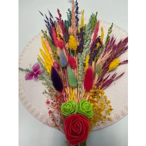 Eloza Floral Art Kuru Çiçek Buketi Ile Hazırlanmış Kasnak Duvar Süsü
