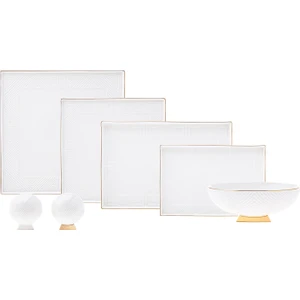 Square Bone Artdeco 22 Parça 6 Kişilik Yemek Takımı