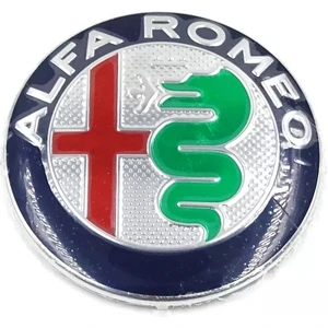 Ik Tuning Alfa Romeo Ön Arka Logo Stıcker 74 mm 2 Adet (Laci-Gümüş)