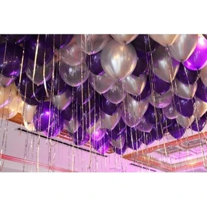 Tatlı Günler Partiniseç 25 Adet Metalik Sedefli (Mor-Gri) Karışık Balon Helyumla Uçan