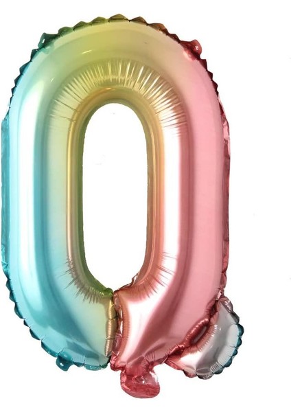 Q Harf Gökkuşağı Folyo BALON16 Inç 36 cm