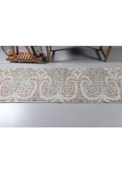 Türk Halısı, Eskitme Halı, Halı, 80X296 cm Yeşil Halı, Kabilesı Merdiven Halı, Mutfak Halı, 8862 modelleri