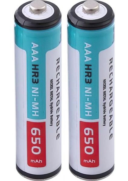 650MAH Ni-Mh Aaa Şarj Edilebilir Ince Kalem Pil 2'li Paket