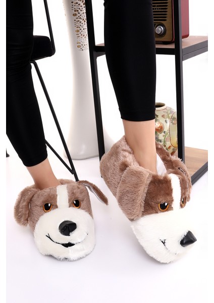 Hayvanlı H10 Köpekli Kışlık Kadın Erkek Çocuk Panduf Ev Içi Sessiz Taban Panduf fırsatları