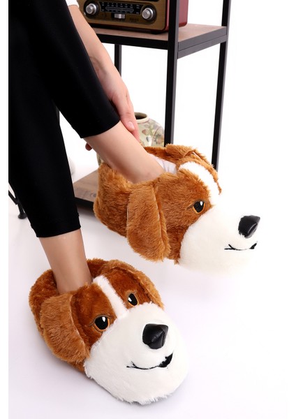 Hayvanlı H10 Köpekli Kışlık Kadın Erkek Çocuk Panduf Ev Içi Sessiz Taban Panduf fiyatları