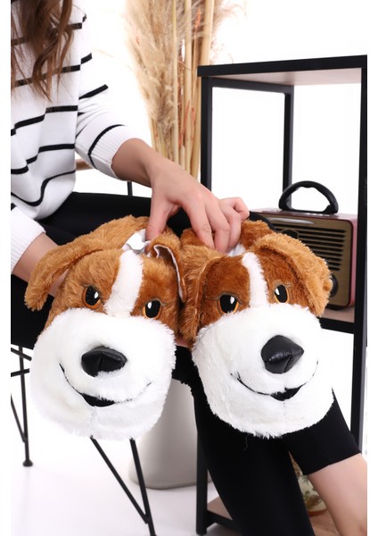 Hayvanlı H10 Köpekli Kışlık Kadın Erkek Çocuk Panduf Ev Içi Sessiz Taban Panduf indirimleri