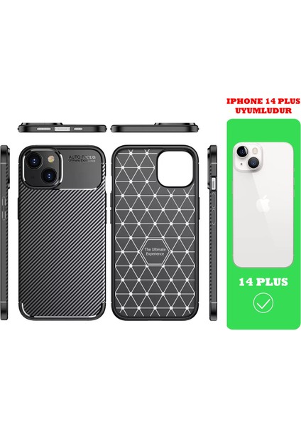 iPhone 14 Plus Kılıf Ultra Slim Fiber Karbon Silikon Parmak Izi ve Leke Yapmaz Şık Tasarım fiyatları