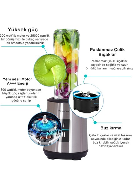 Fitmix 600ML Mataralı Smoothie Blender Kişisel Blender 300W