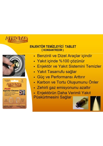 Dyno Tab Benzin ve Dizel Yakıt Tasarruf Enjektör Temizleyici 5'li