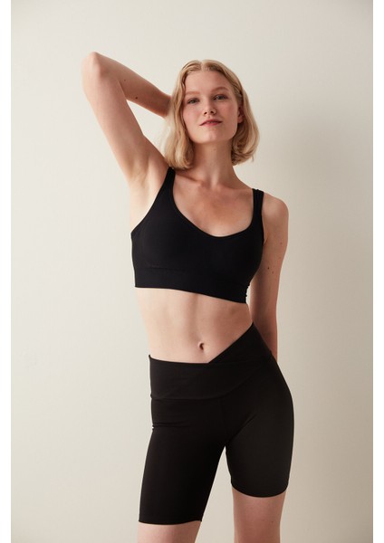 Siyah New Seamless Spor Bra