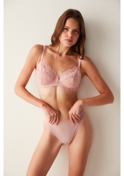 Pembe Easy Micro Lace Brazilian Külot