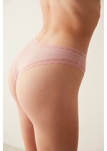 Pembe Easy Micro Lace Brazilian Külot modelleri