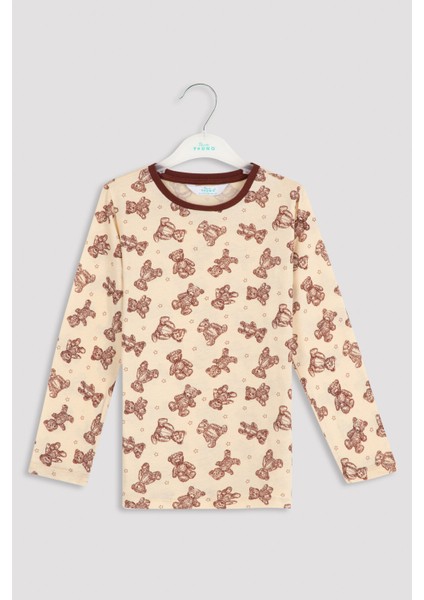 Çok Renkli Erkek Çocuk Ayıcık Desenli 2li Pijama Takımı