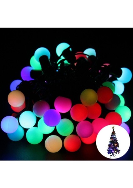 Yılbaşı Süslemesi Renkli 40 LED Minik Top Dolama LED Işık Zinciri (Rgb)