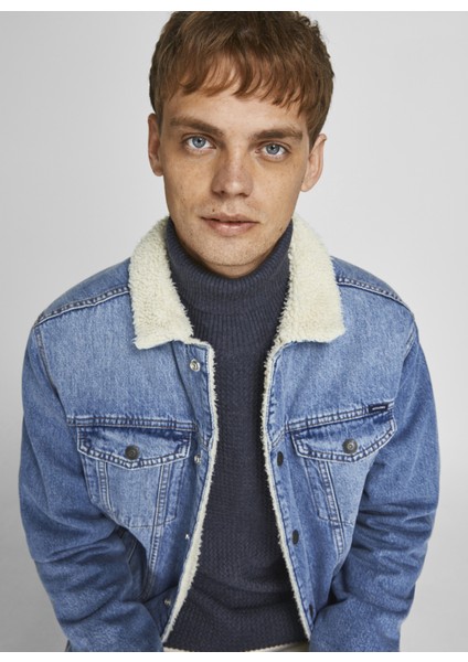 Balikçi Yaka Düz Koyu Lacivert Erkek Kazak 12199940_JPRBLUCARLOS Knit Roll Nec fiyatları