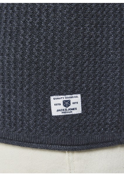 Balikçi Yaka Düz Koyu Lacivert Erkek Kazak 12199940_JPRBLUCARLOS Knit Roll Nec modelleri