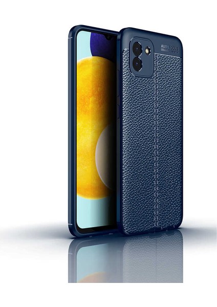 Samsung Galaxy A03 Kılıf Niss Deri Desen Silikon